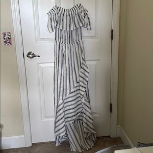 Off shoulder striped dress. Lightly worn.